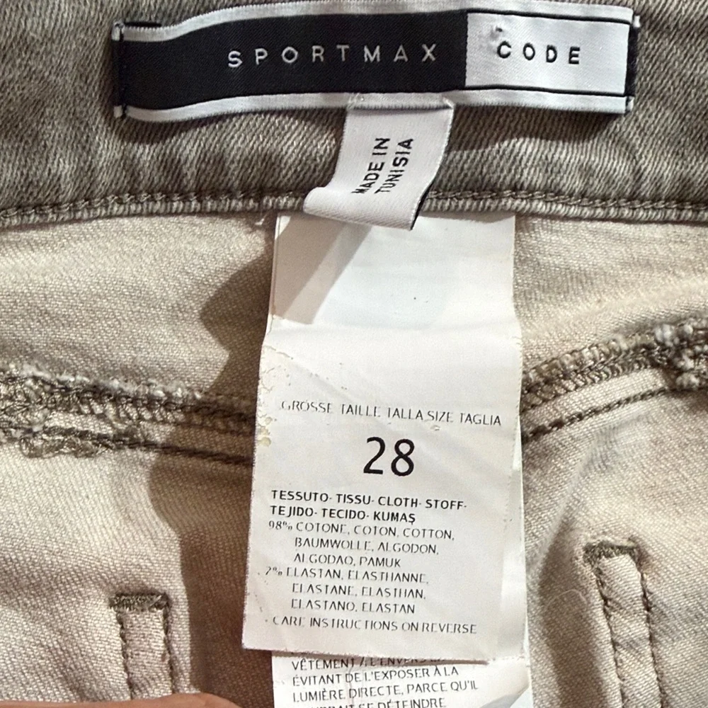 SPORTMAX Code Women 28 Super Skinny Perfect Fit Gray Bleach Wash Zip Ankle Jeans